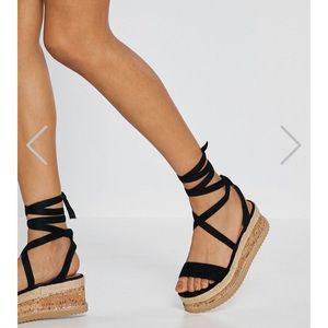 Platform lace up sandals